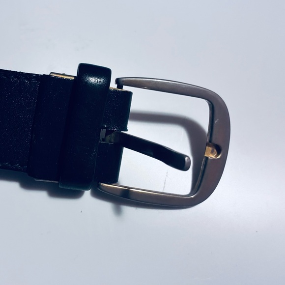 Vintage Dunhill Black Leather Belt 44” Gold Logo Plaque – Excellent Condition - Picture 7 of 9